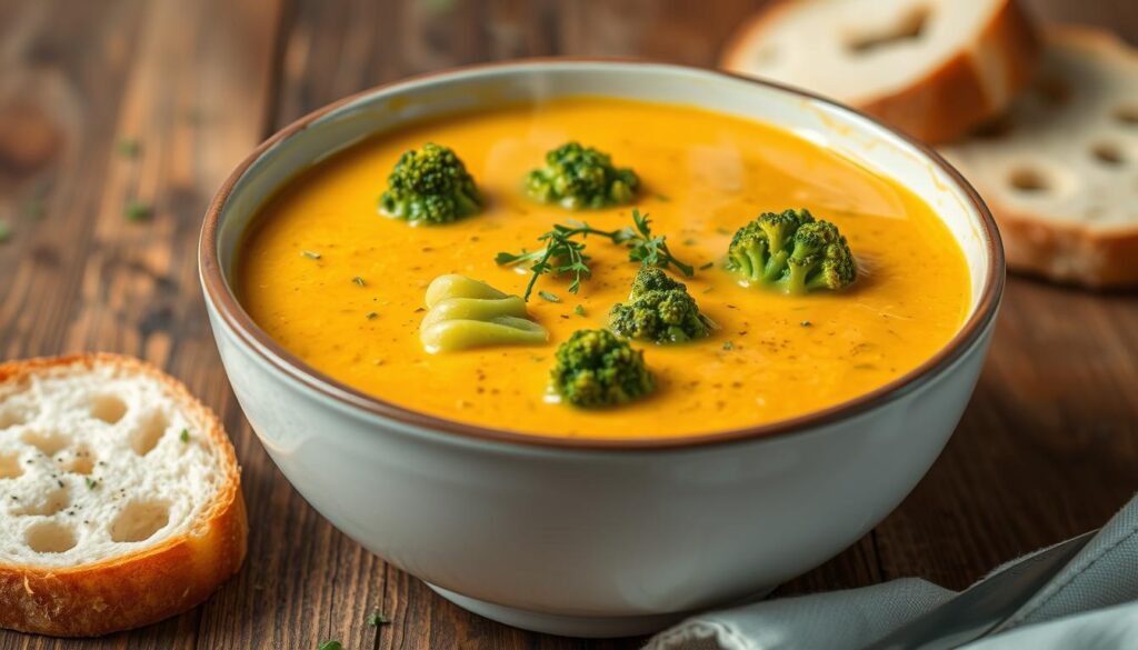 How do you thicken broccoli cheese soup?