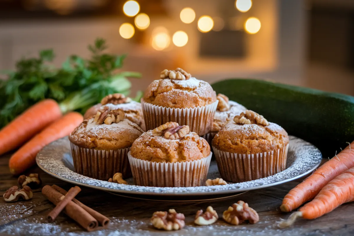 Carrot Cake Zucchini Muffins