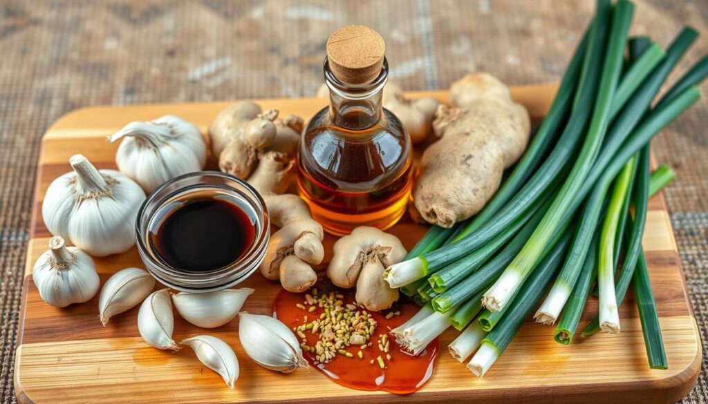 Chinese garlic sauce components