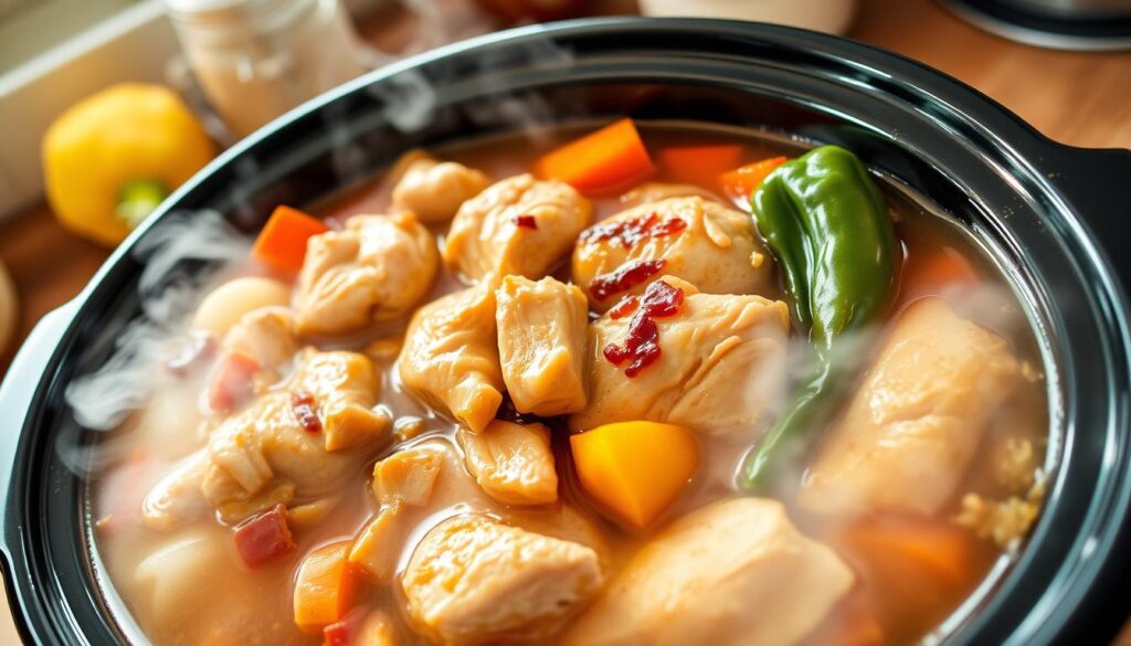 How to keep chicken moist in the Crockpot?