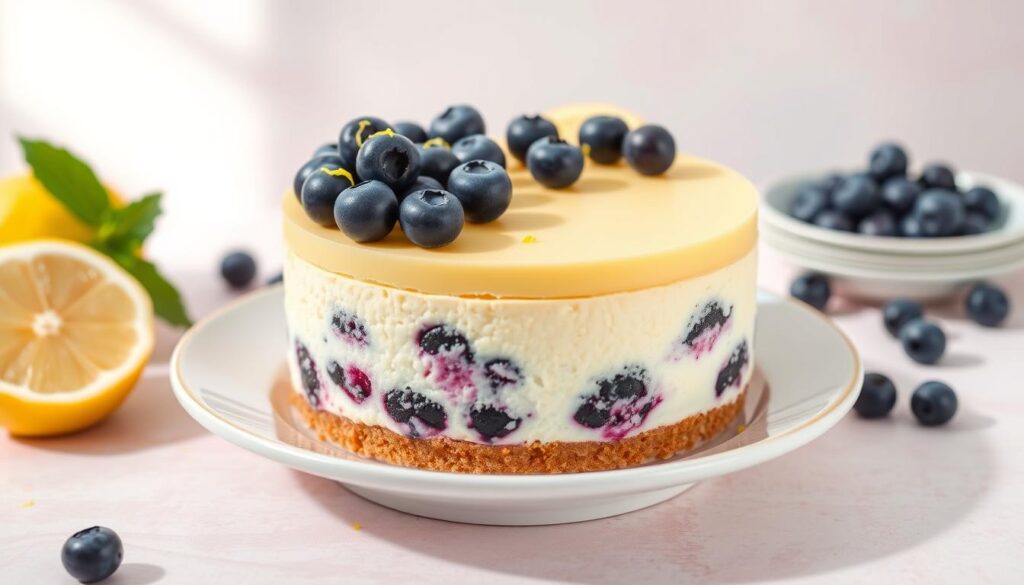 lemon and blueberry cheesecake