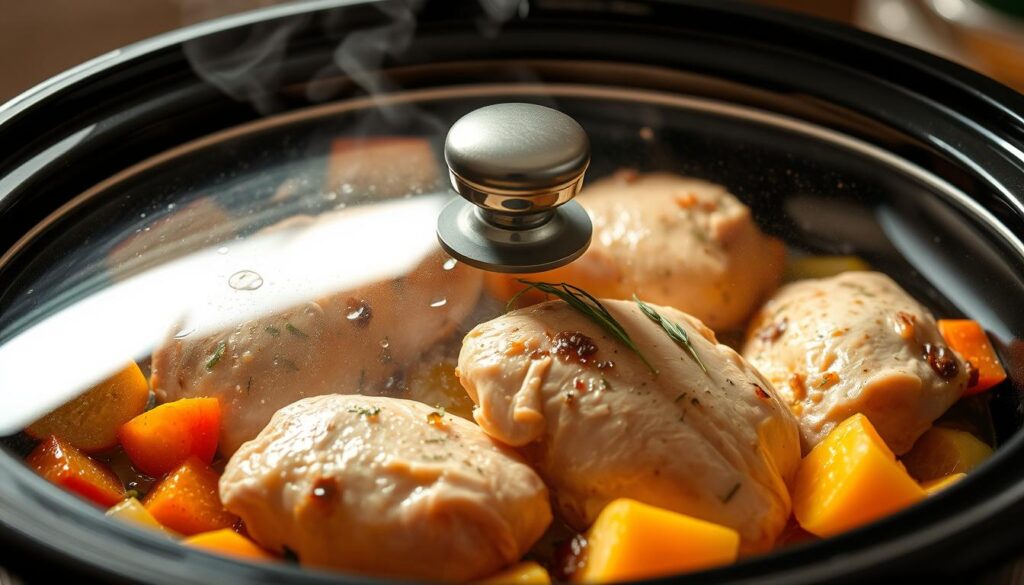 slow cooker chicken cooking